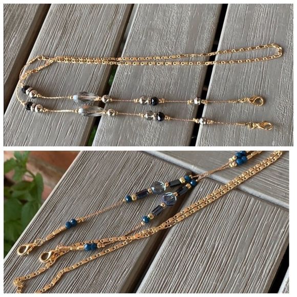 Accessories - Eyeglass Neck Chain Bundle Holders with bead accents NWT 2 chains
